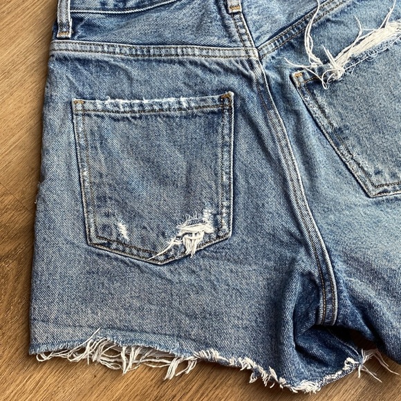 Agolde Dee Ultra High Rise Denim Distressed Blue Jean Shorts size 23 - Picture 11 of 16